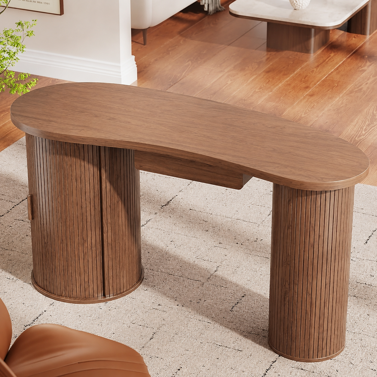 Aurelia Curve Desk with Storage