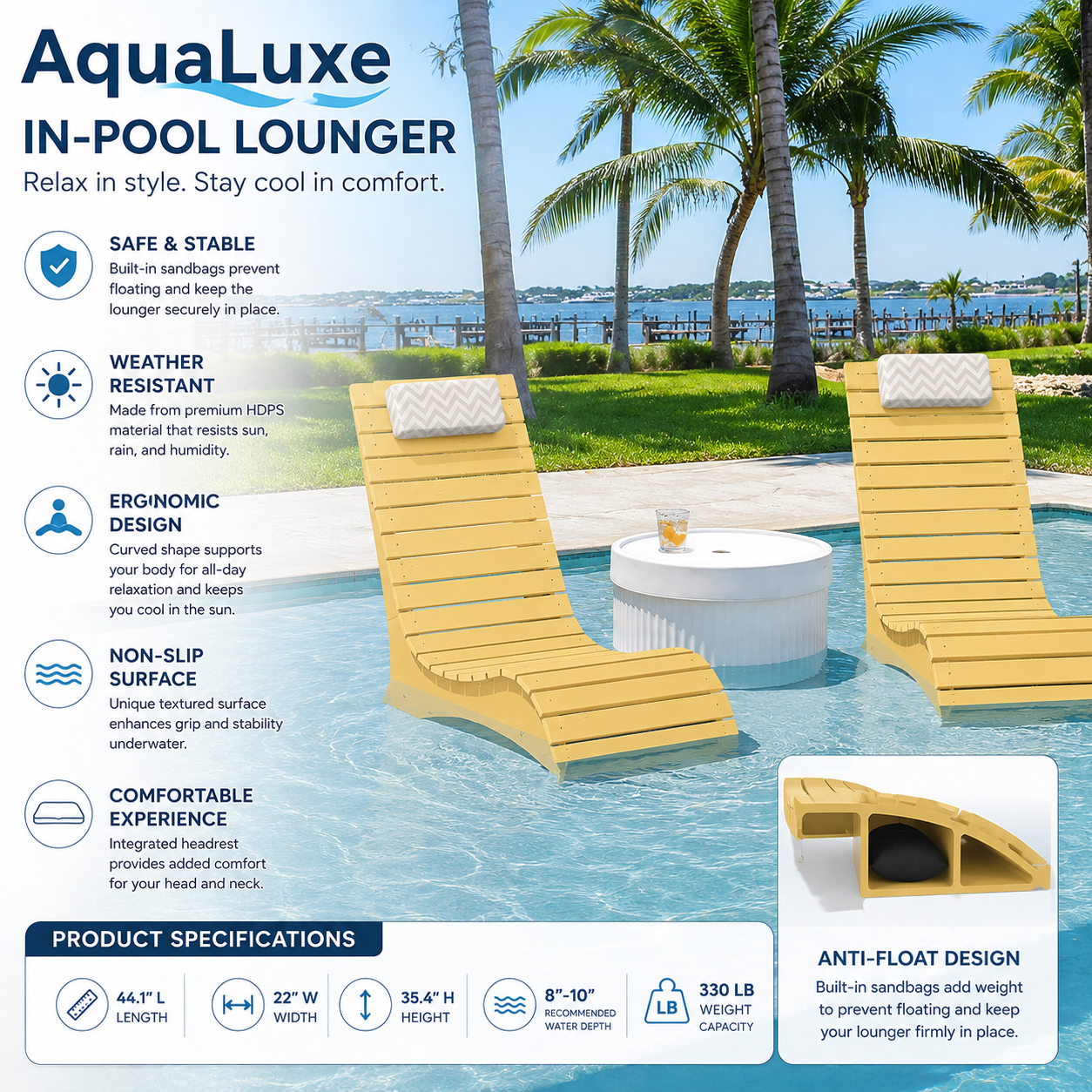 AquaLuxe In-Pool Lounger