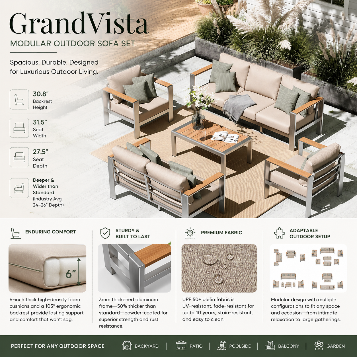 GrandVista Modular Outdoor Sofa Set