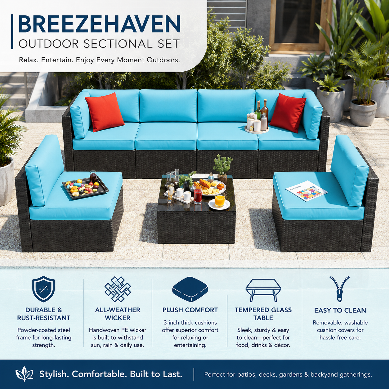 BreezeHaven Outdoor Sectional Set
