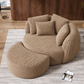 Modern Corduroy Oversized Lounge Chair with Ottoman