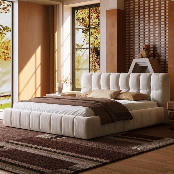 Luxe Bouclé Cloud Platform Bed