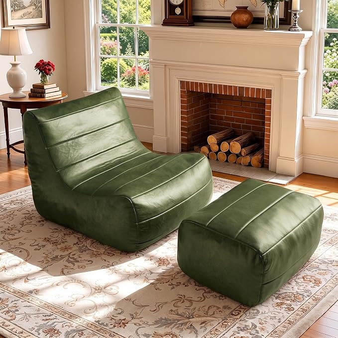 Oversized Faux Leather Lounge Chair