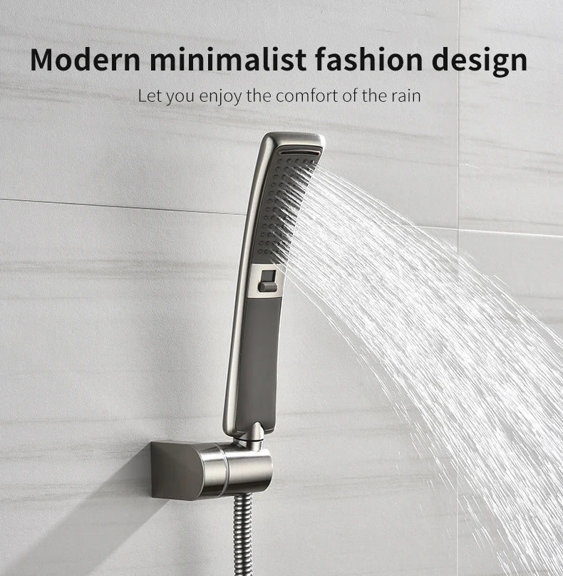 Modern Sleek High-Pressure Shower Head Set