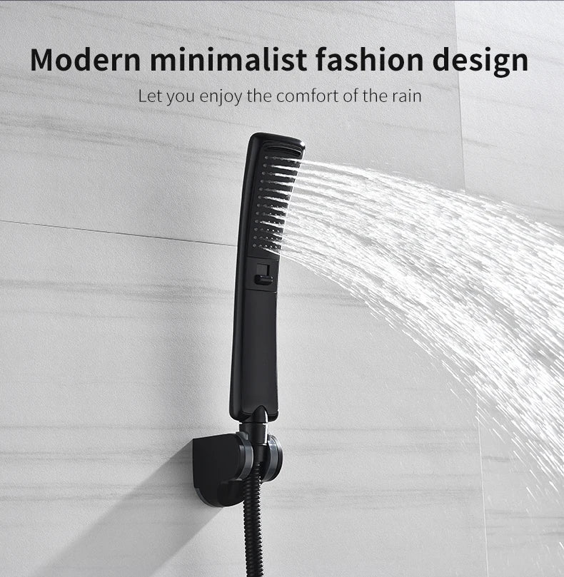 Modern Sleek High-Pressure Shower Head Set