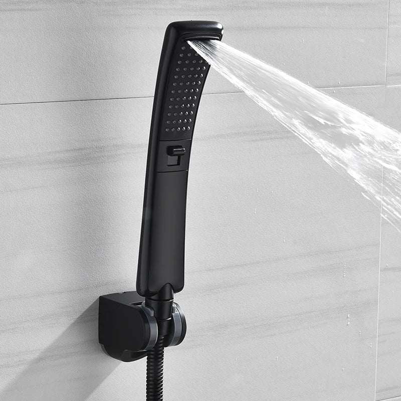 Modern Sleek High-Pressure Shower Head Set