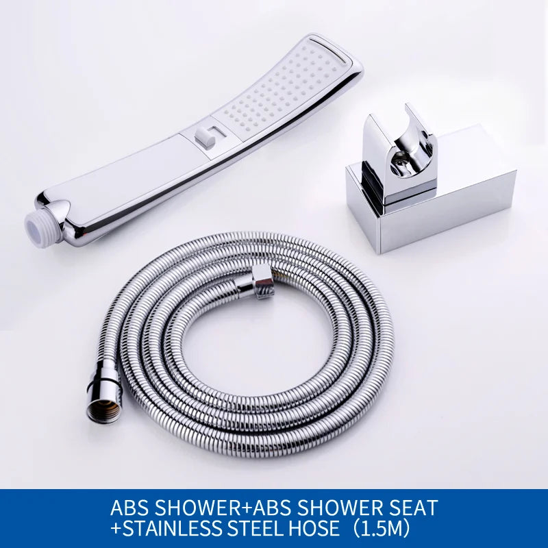 Modern Sleek High-Pressure Shower Head Set