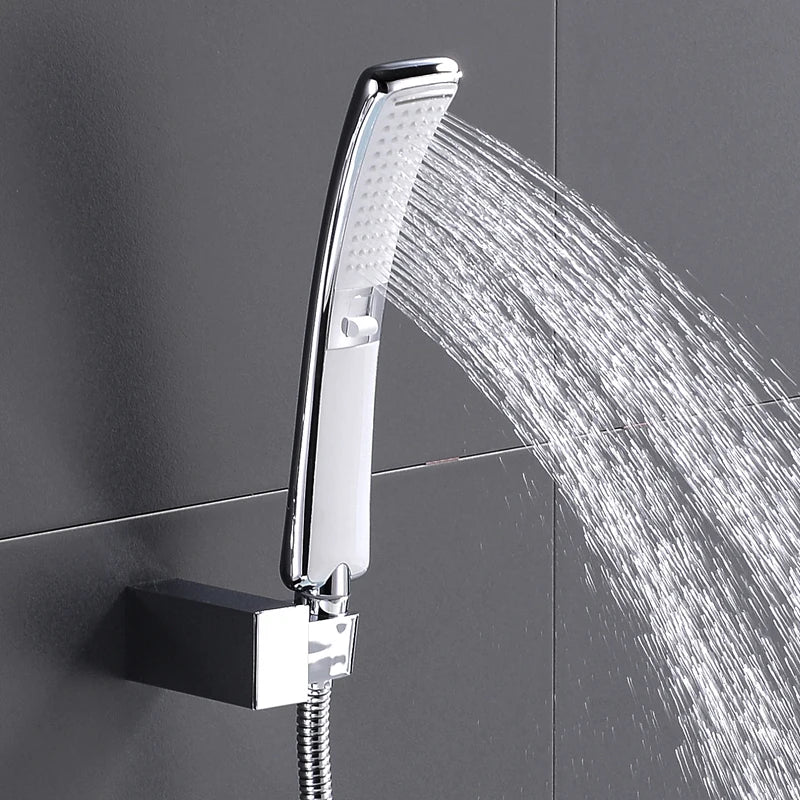 Modern Sleek High-Pressure Shower Head Set