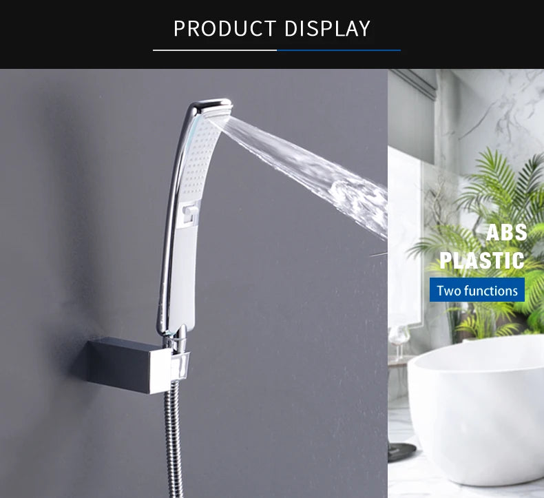Modern Sleek High-Pressure Shower Head Set