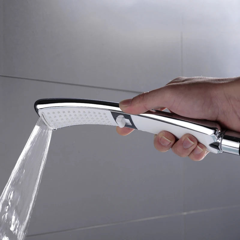 Modern Sleek High-Pressure Shower Head Set