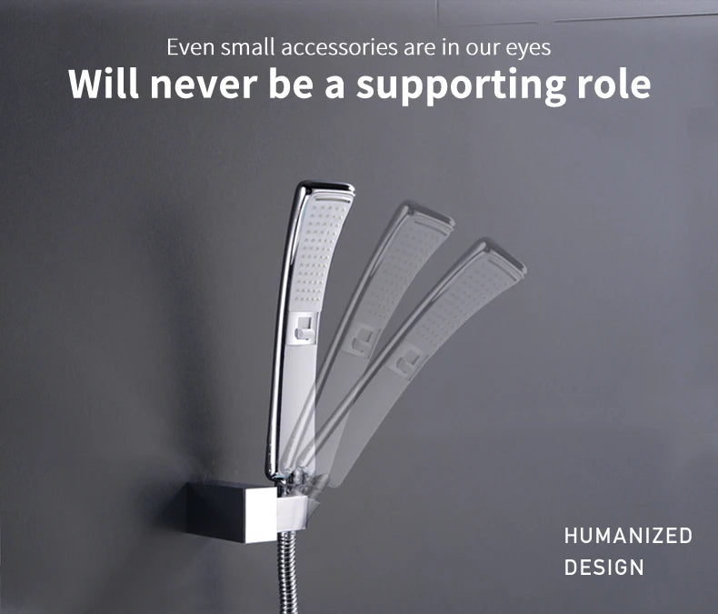 Modern Sleek High-Pressure Shower Head Set