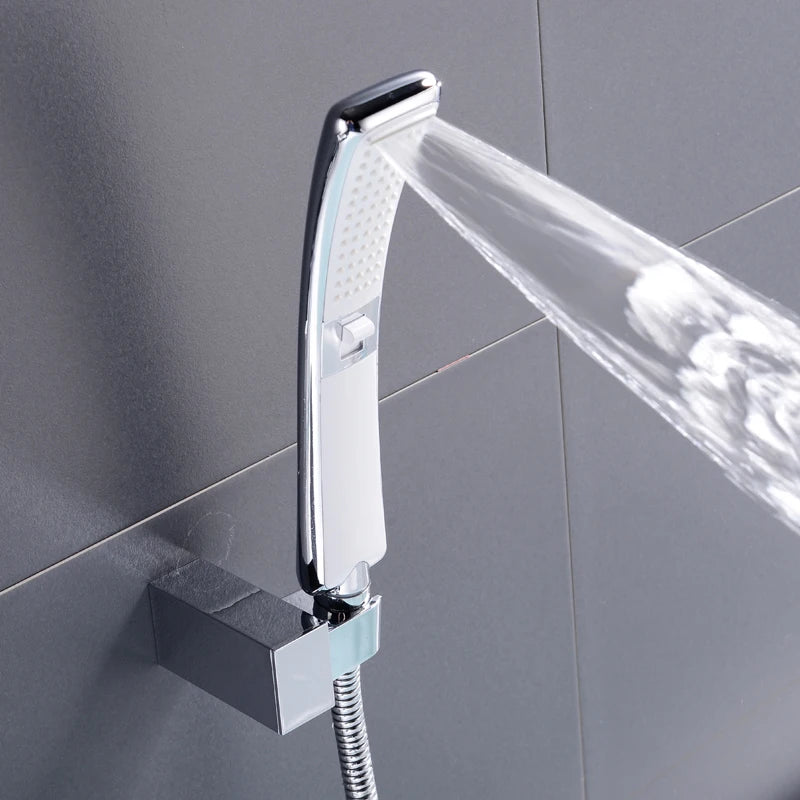 Modern Sleek High-Pressure Shower Head Set