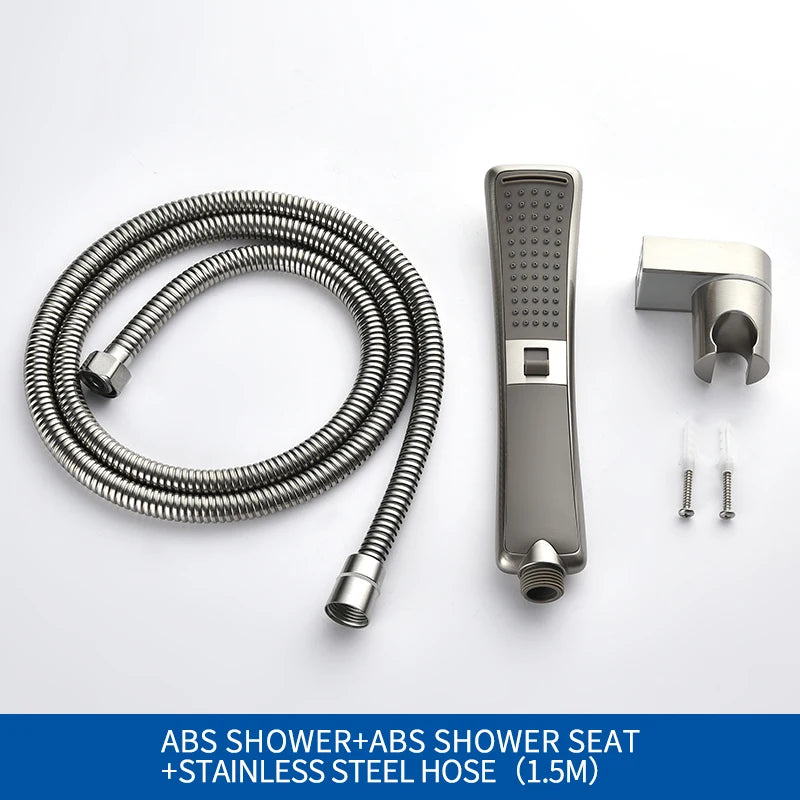 Modern Sleek High-Pressure Shower Head Set