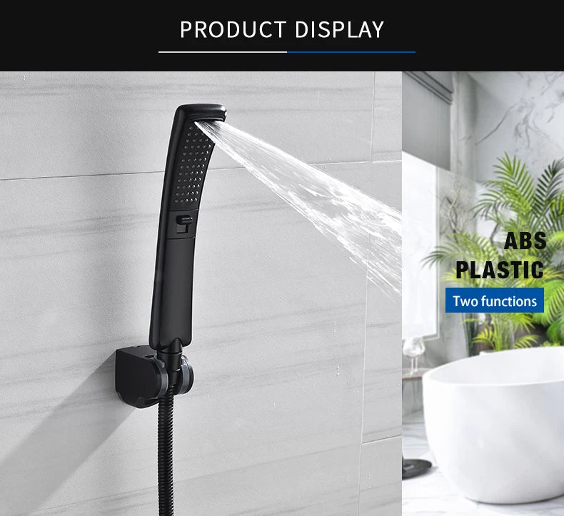 Modern Sleek High-Pressure Shower Head Set