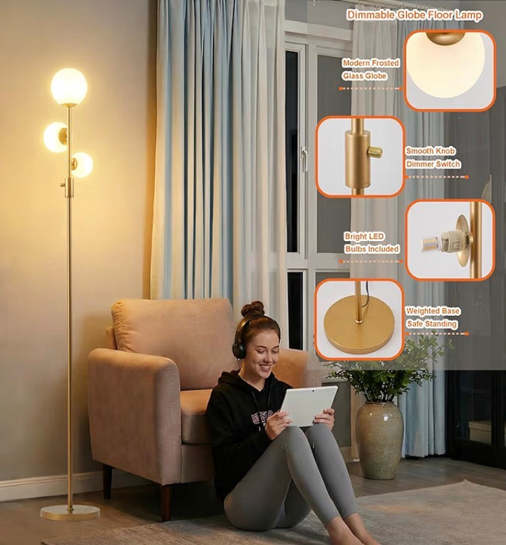 Mid Century Globe Floor Lamp