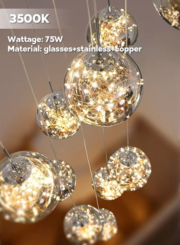 Nordic Glass Bubble Ball Chandelier