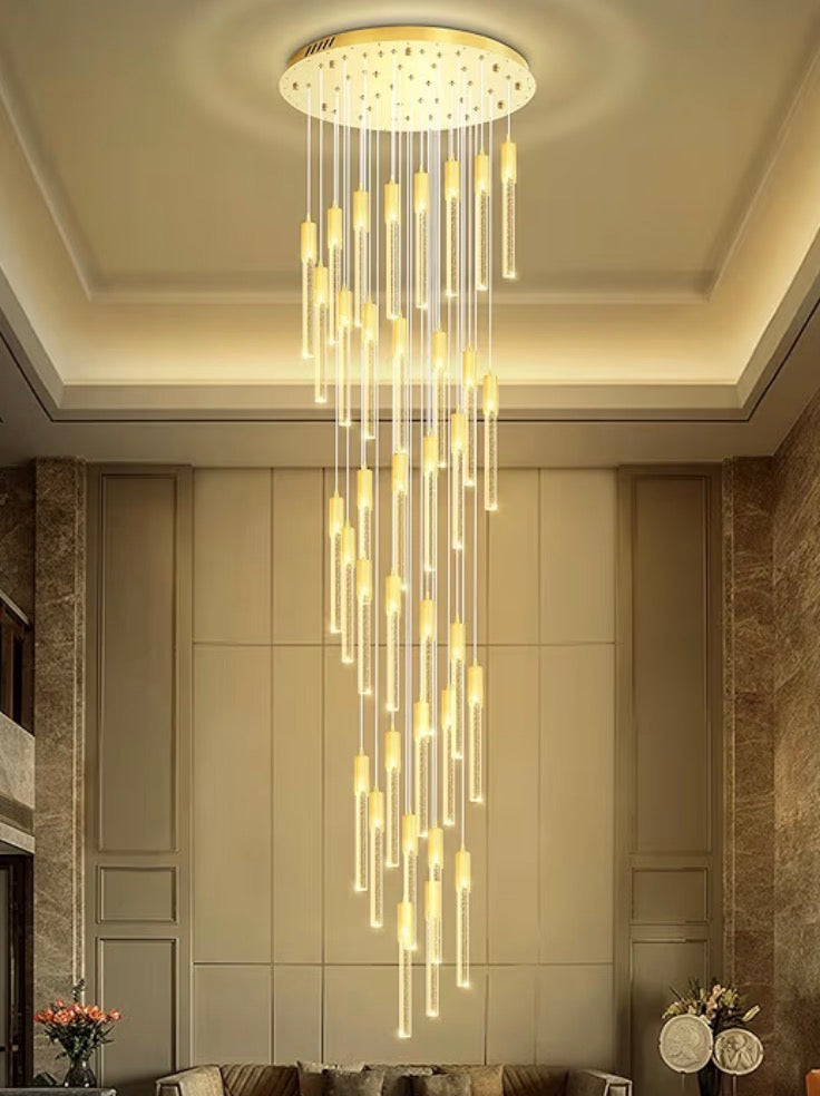 Sparkling Bubble Crystal Spiral Chandelier