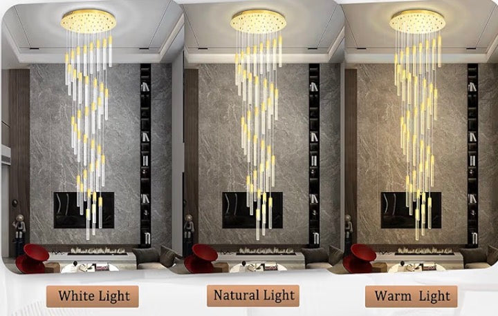 Sparkling Bubble Crystal Spiral Chandelier