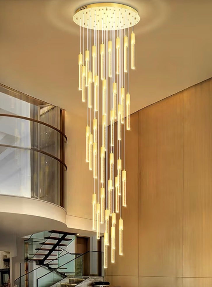 Sparkling Bubble Crystal Spiral Chandelier