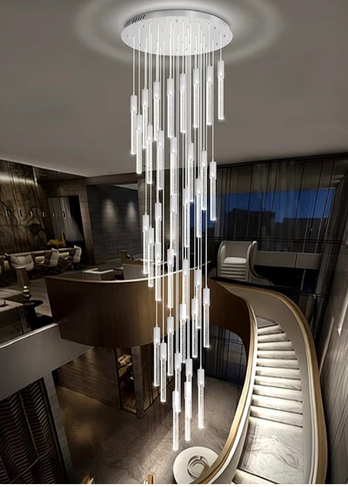 Sparkling Bubble Crystal Spiral Chandelier