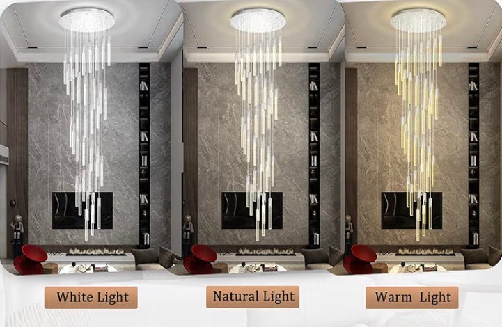 Sparkling Bubble Crystal Spiral Chandelier