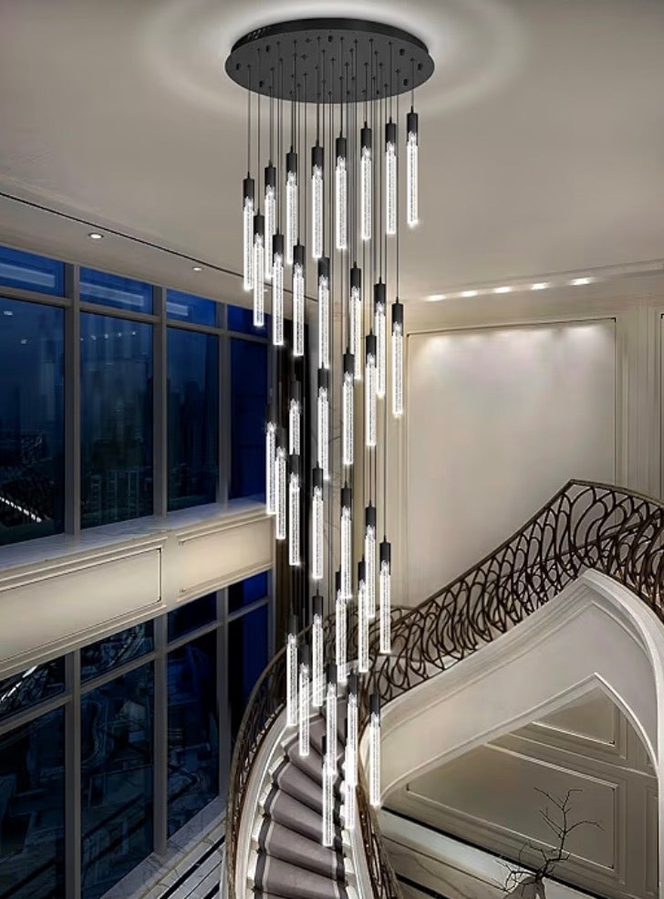 Sparkling Bubble Crystal Spiral Chandelier