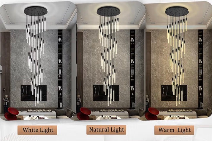 Sparkling Bubble Crystal Spiral Chandelier