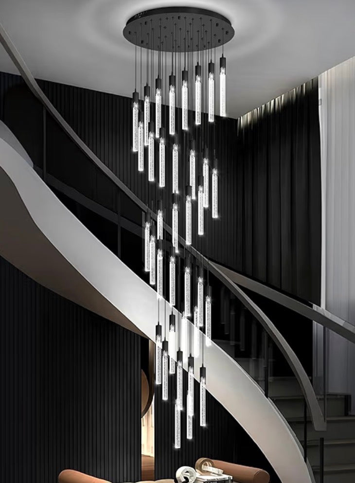 Sparkling Bubble Crystal Spiral Chandelier