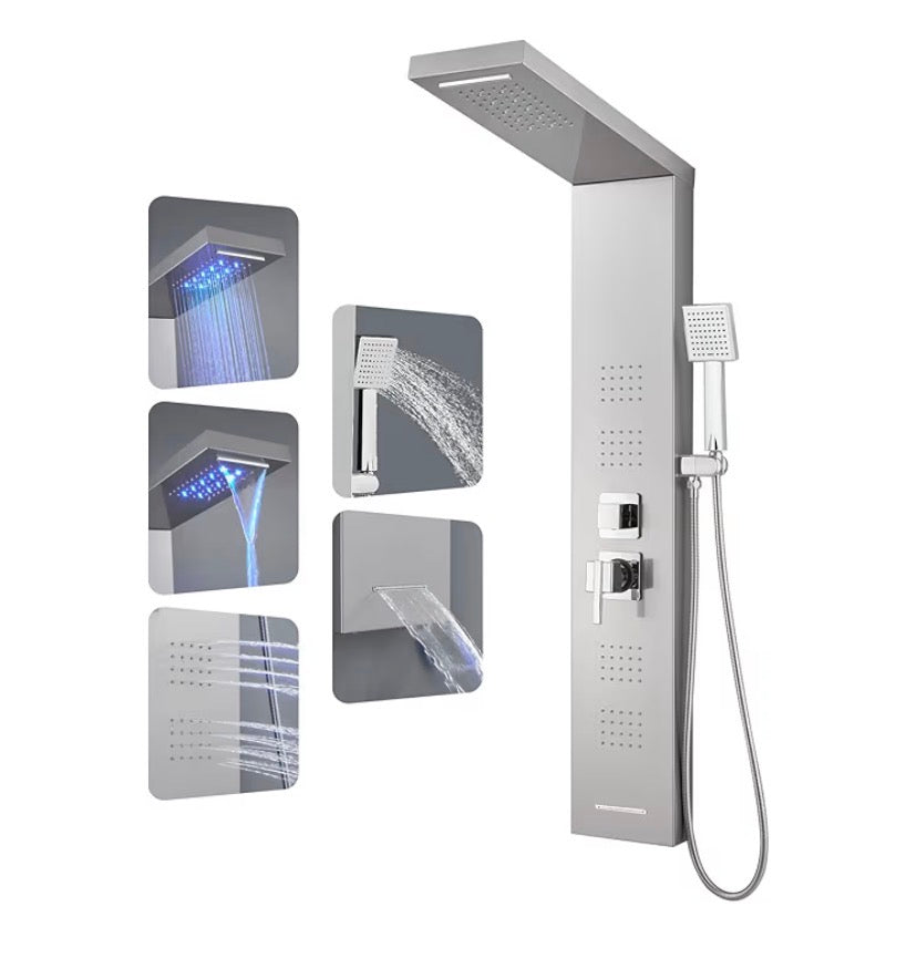 Shower Panel Tower System with LED Lights