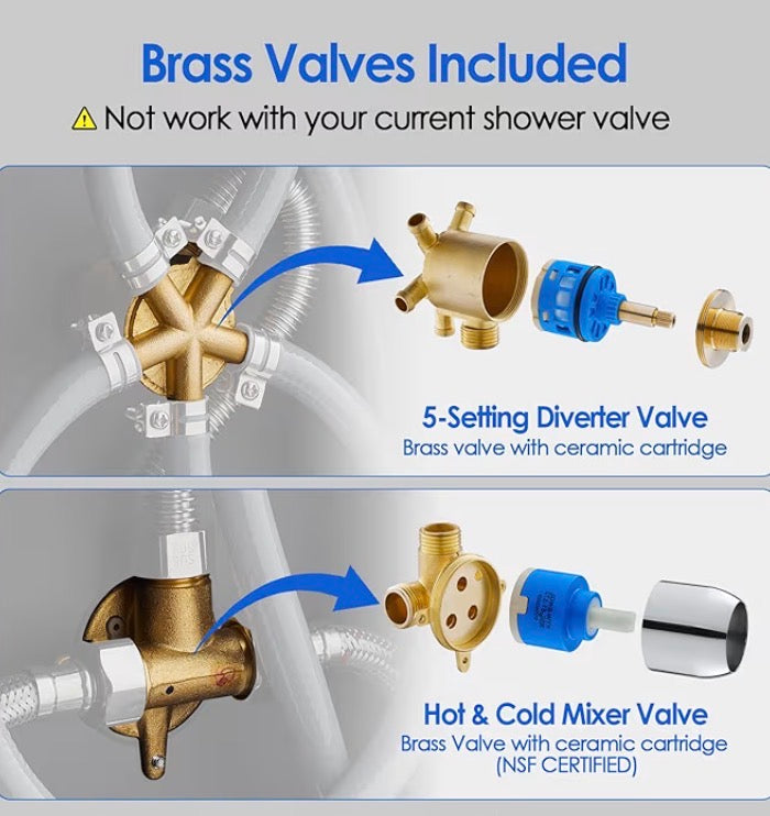 Shower Panel Tower System with LED Lights