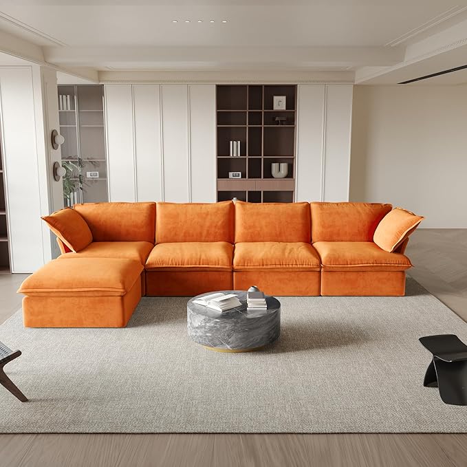 Modern Hemp Velvet Modular Sectional Sofa