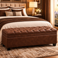 Modern Tufted Faux Leather Storage Bench