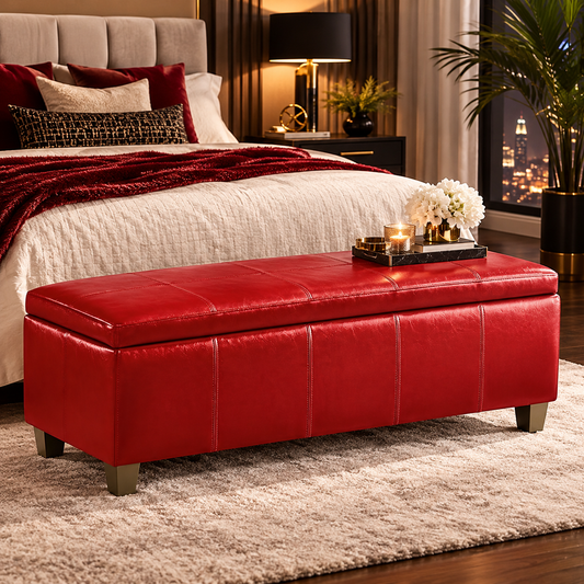 Contemporary Upholstered Storage Bench