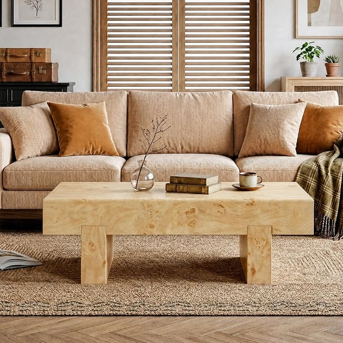 Architectural Block Base Coffee Table