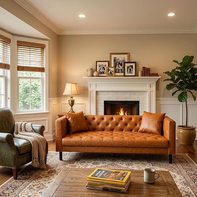 Heritage Tufted Leather Sofa