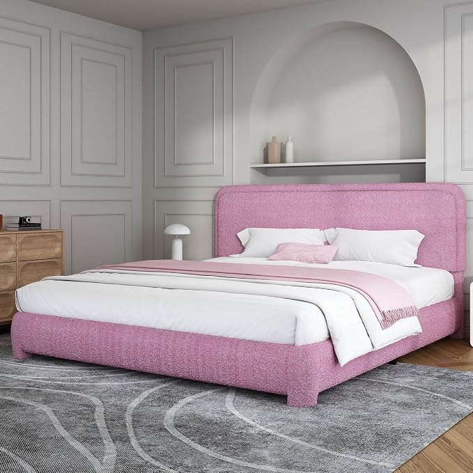 Modern Cloud Curve Bouclé Bed