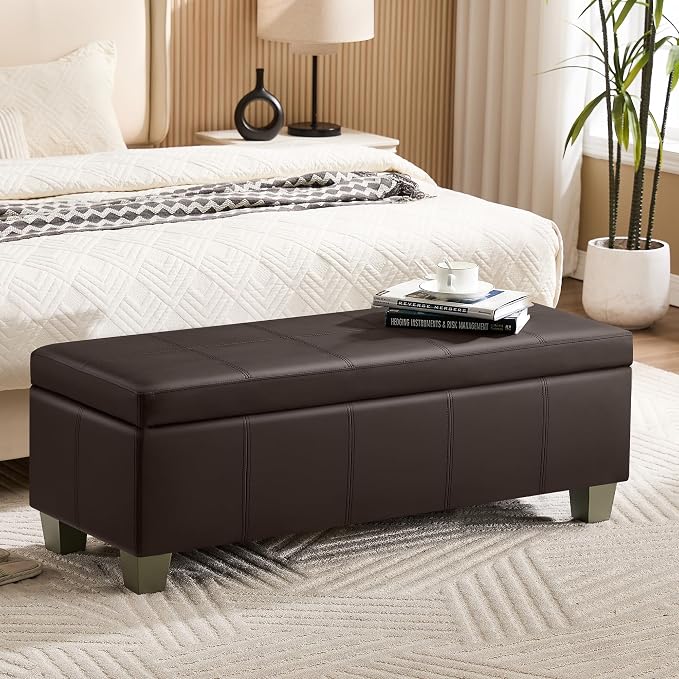 Contemporary Upholstered Storage Bench