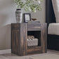 Modern Farmhouse Nightstand with Charging Station