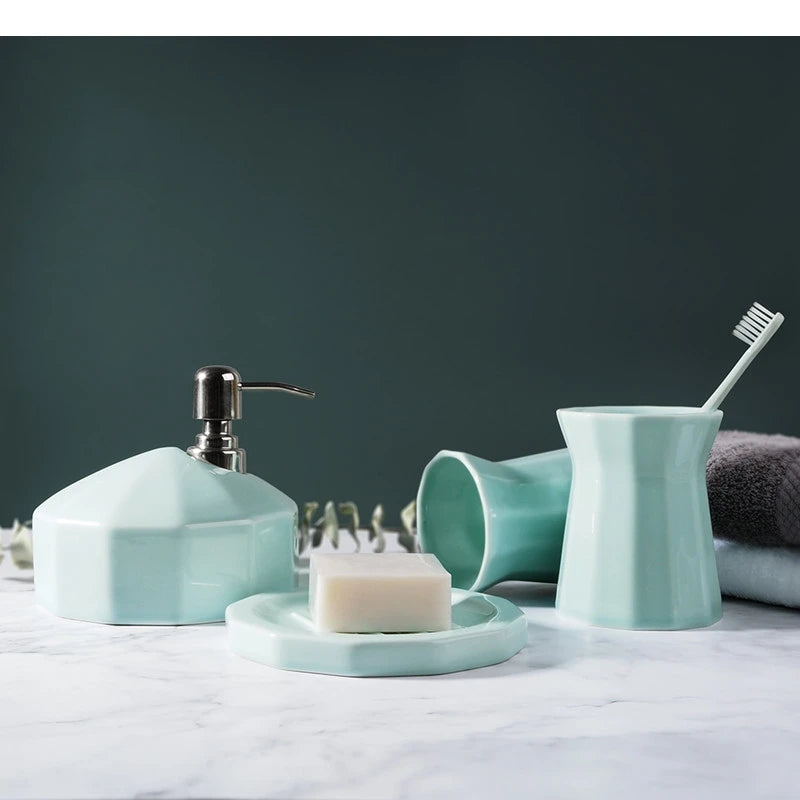 Modern Chic Ceramic Bathroom Accessory Set