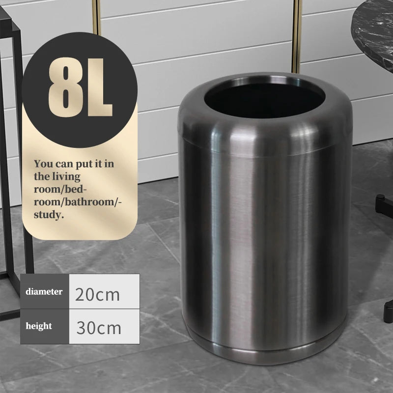 Minimalist Stainless Steel Waste Bin