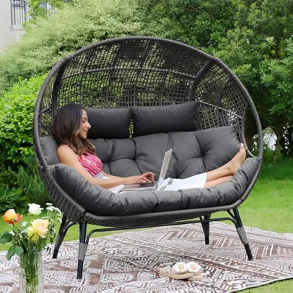 Loveseat Egg Chair with Cushions