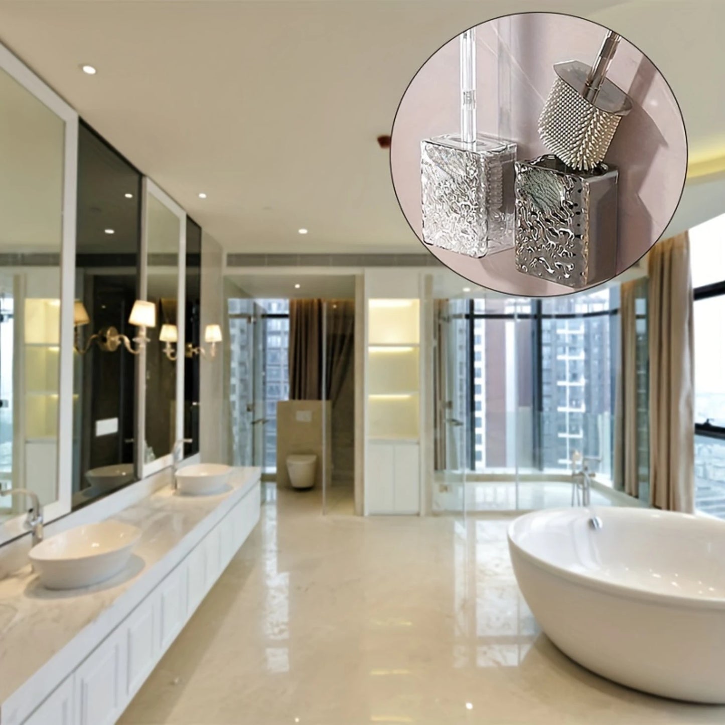 Luxury Glacier Pattern Wall Mounted Toilet Brush