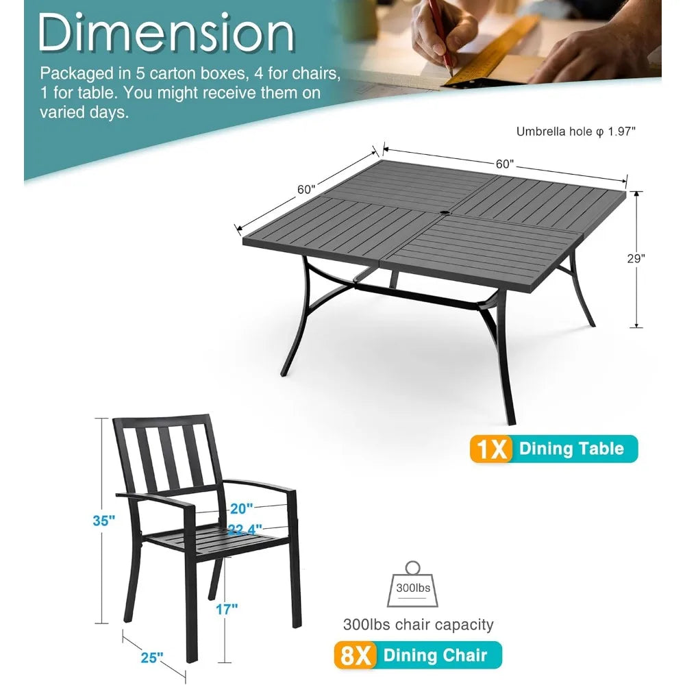 Square Metal Dining Set