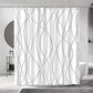 Modern Gradient Stripe Shower Curtain with Hooks