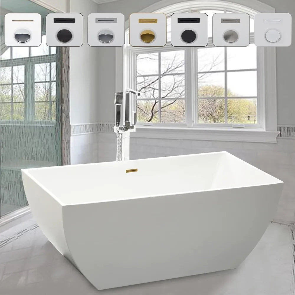 Modern Sleek Rectangular Acrylic Bathtub