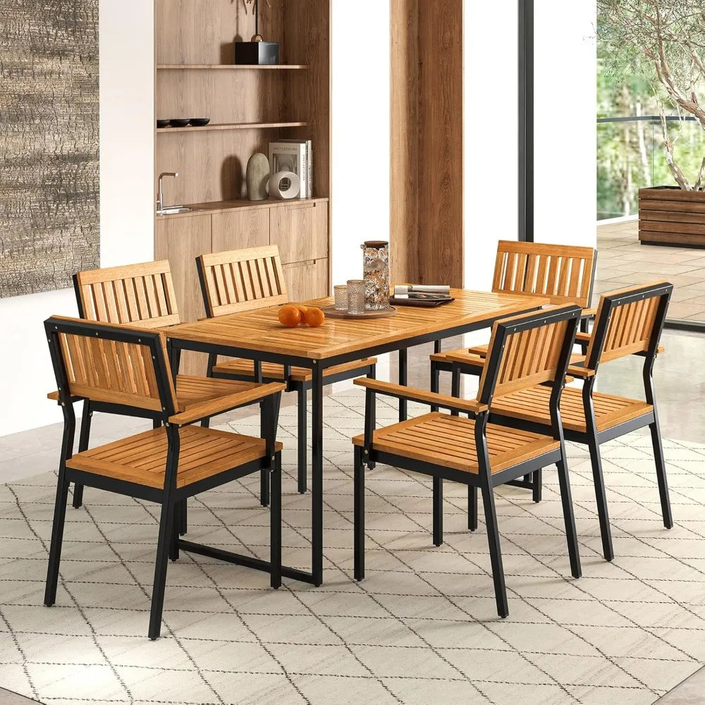 Acacia Wood Dining Table Set