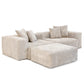 Modern Corduroy Fabric Sectional Couch with Pillow