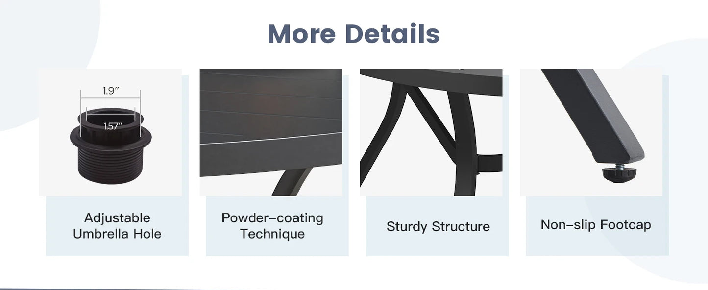 Round Aluminum Patio Dining Set