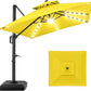 Tier Square Cantilever Patio Umbrella with Solar LED Lights