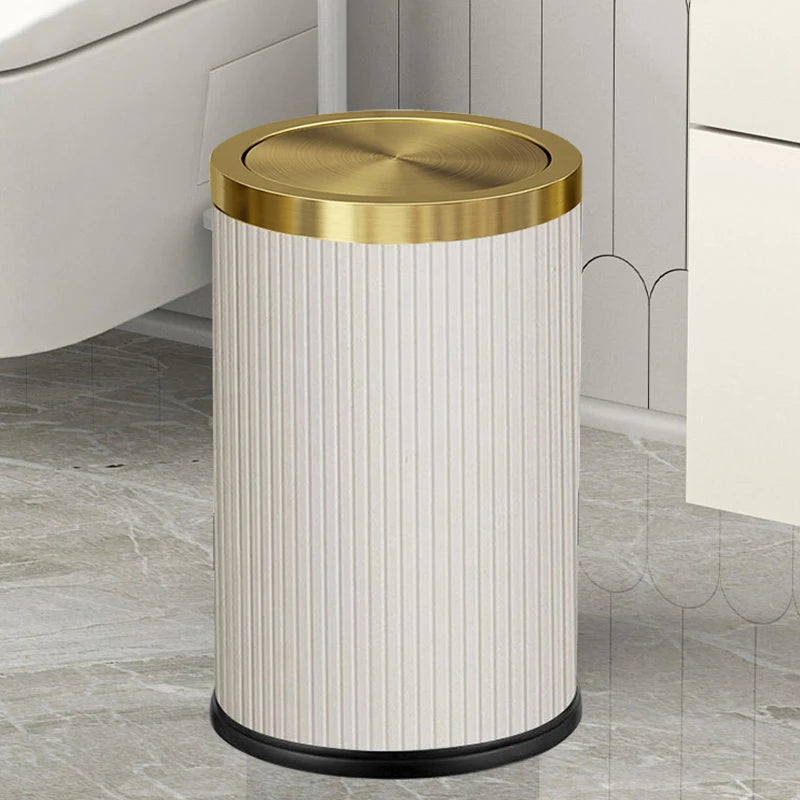 Leather / Marble Waste Bin with Lid